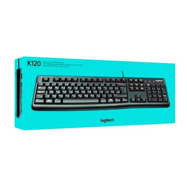 Teclado LOGITECH K120 QWERTY COLOR  Negro