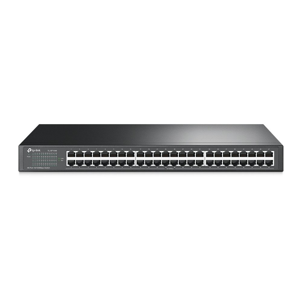 Switch TP-LINK NO Administrable 48 Puertos RJ45 10100 Mbps Para Rack COLOR Negro