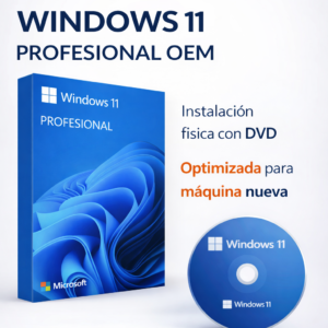 LICENCIA MICROSOFT WINDOWS 11 PROFESIONAL OEM - 64 BITS - DVD - MAQUINA NUEVA - FQC-10553 + IVA INCLUIDO