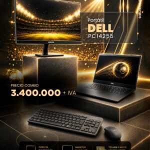 Portatil Dell Pro PC14250 Corei8, Memoria 8 GB, Disco Solido 512 GB+Monitor Samsung 24"+Combo Teclado y Mouse Logitech