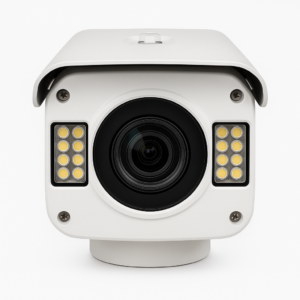 Cámara IP LPR de 4 MP/Lectura de placas con lente motorizado 2.7-12mm y 4 iluminadores de 10m. Incluye IA WizMind, lectura de placas hasta 80 km/h, detección de vehículos (tipo, color, marca)PoE, WDR, H.265, IP67, E/S de alarma y audio
