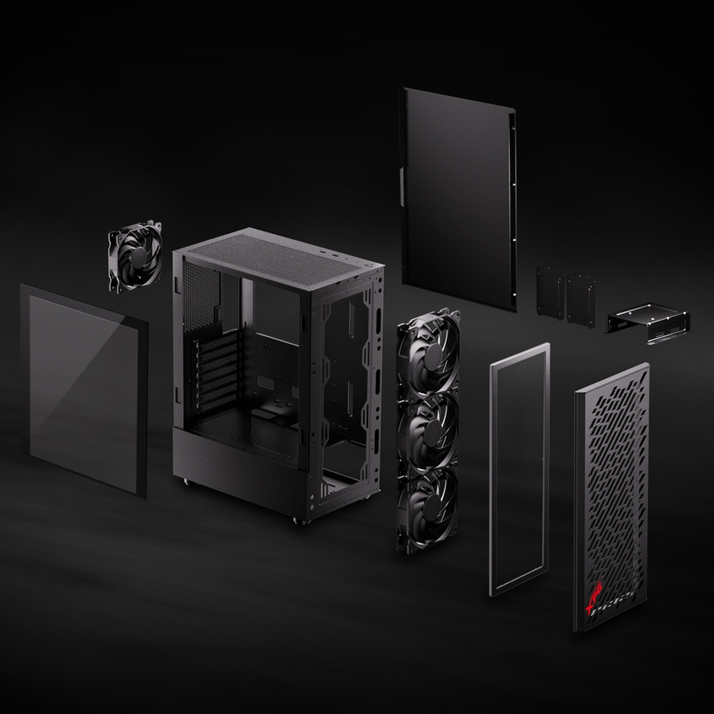 VALOR AIR PRO, Negro, ATX, 3.5'' x2, 2.5'' x2+2, I/O: I/O: USB-C x1, USB-A x2, HD Audio x1, Reset x1, Power x1, Ventilador ARGB: (Frente x3, Trasero x1), 2 Años de Garantía - Imagen 3