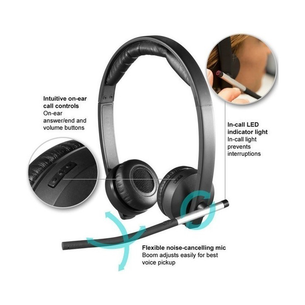 Diamema Logitech H820e USB inalambrica Compatible Suspensión Ruido Corporativo - Imagen 2