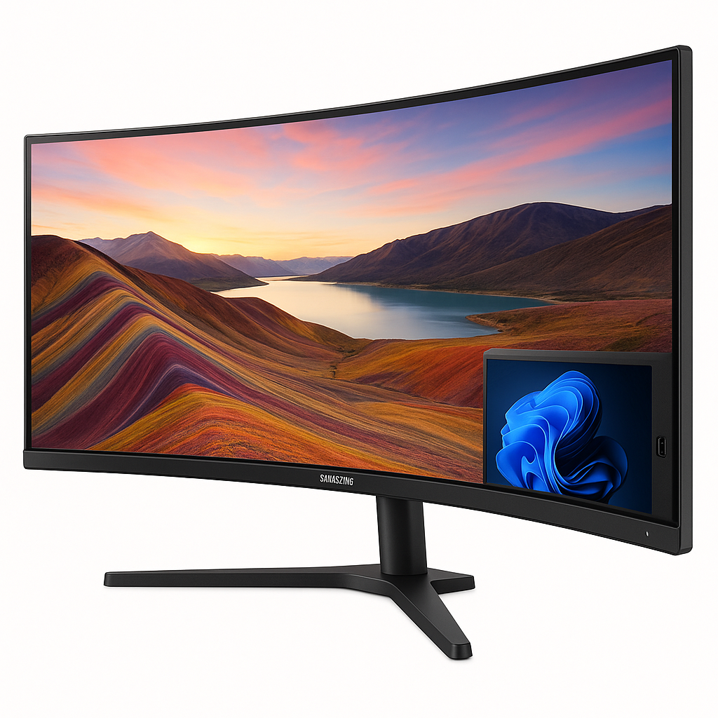 34" Curved Monitor HDMI Connection, Disp - Imagen 3