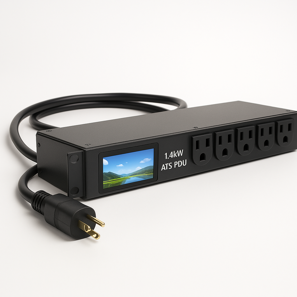 1.4KW ATS PDU 1F 120V 5-15P 8 5-15R 1U